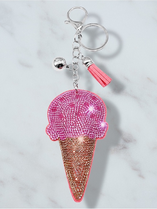 Popfizzy Accessories - Ice Cream Cown Rhinestone Charm Keychain